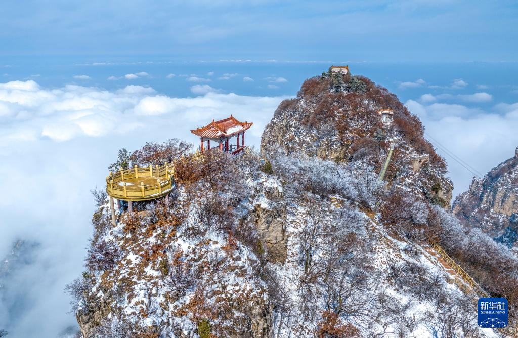 山西永濟：五老峰雪景美如畫